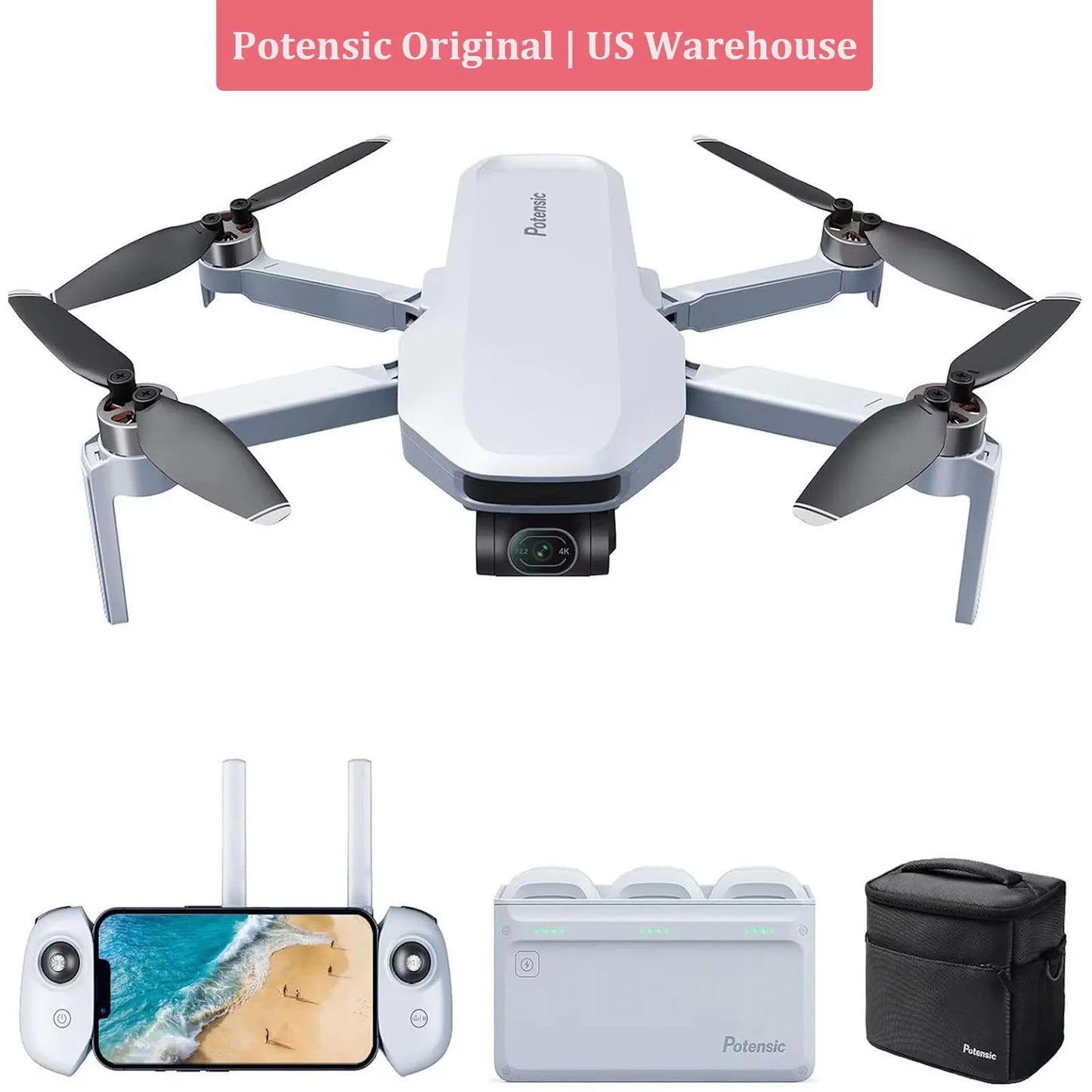 Potensic ATOM 3-Axis Gimbal 4K GPS Drone Under 249g for Adults and Beginners