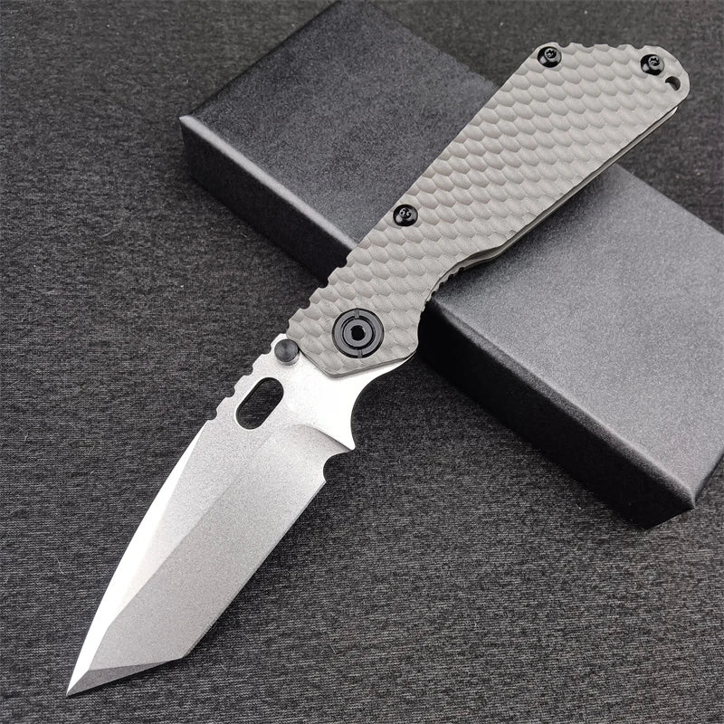 Folding Titanium Pocket Knife for Camping Hiking Self Defense Tactical Gifts