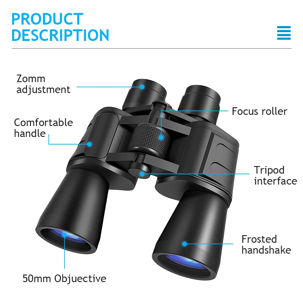 180x100 Zoom Binoculars Professional HD Waterproof Long Range Day Night Vision