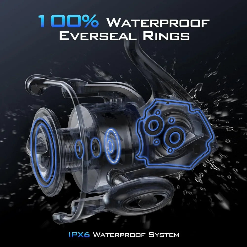 Waterproof Fishing Reel with 55 Pounds Resistance and Corrosion Resistant Design