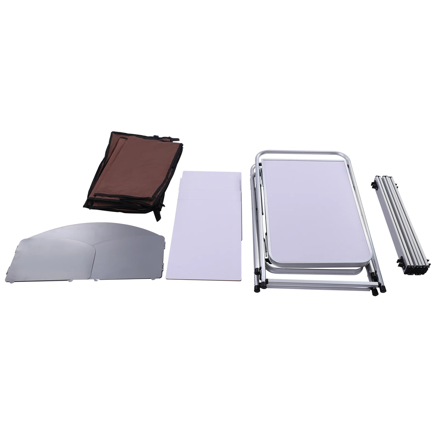 Folding Camping Kitchen Table with Storage and Portable Side Tables