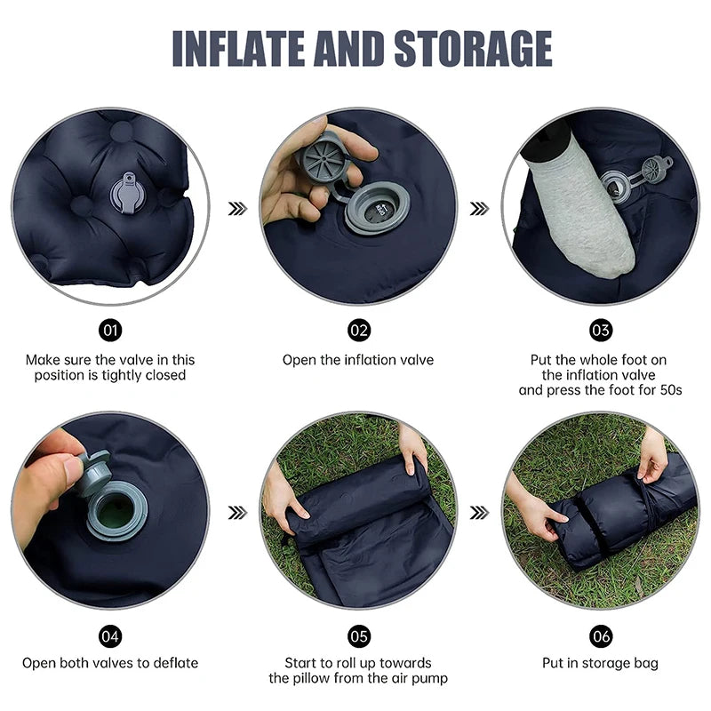 WESTTUNE Double Inflatable Mattress with Built-in Pillow for Outdoor Camping