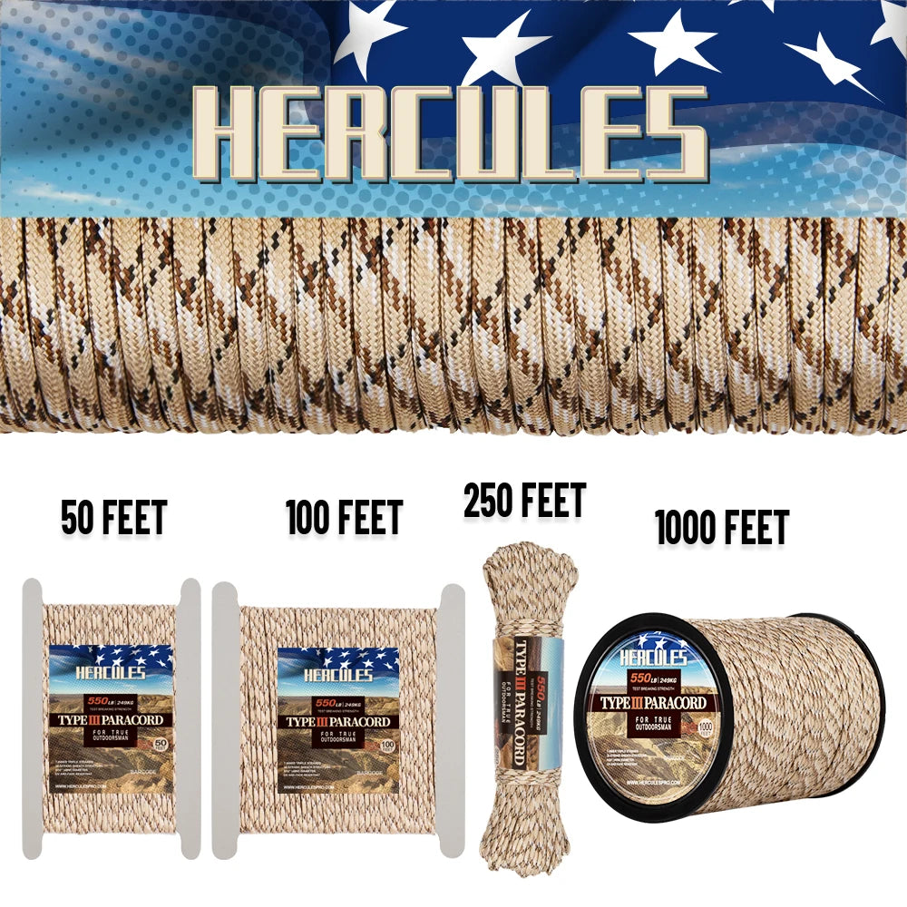 550 Paracord Rope 305M 1000FT 7 Cores for Camping Survival and DIY Projects