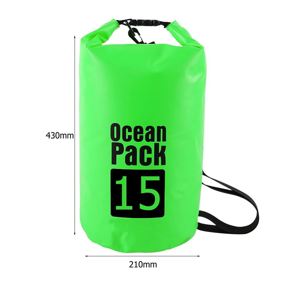 15L Waterproof Dry Bag Outdoor Floating Backpack for Trekking and Beach Use