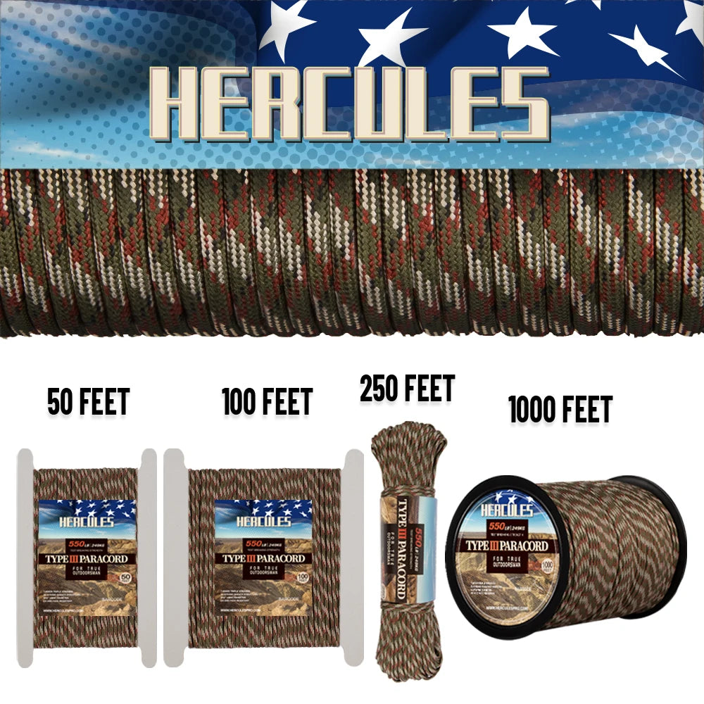 550 Paracord Rope 305M 1000FT 7 Cores for Camping Survival and DIY Projects
