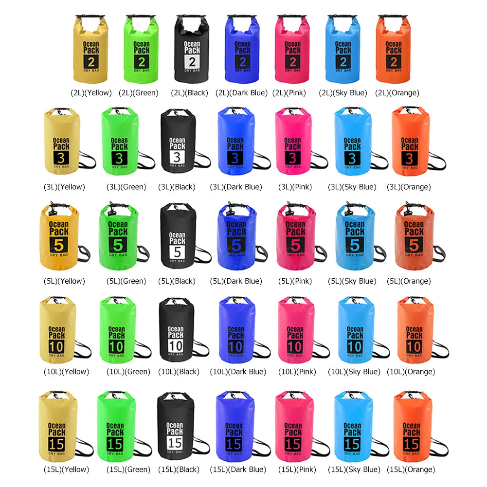 15L Waterproof Dry Bag Outdoor Floating Backpack for Trekking and Beach Use