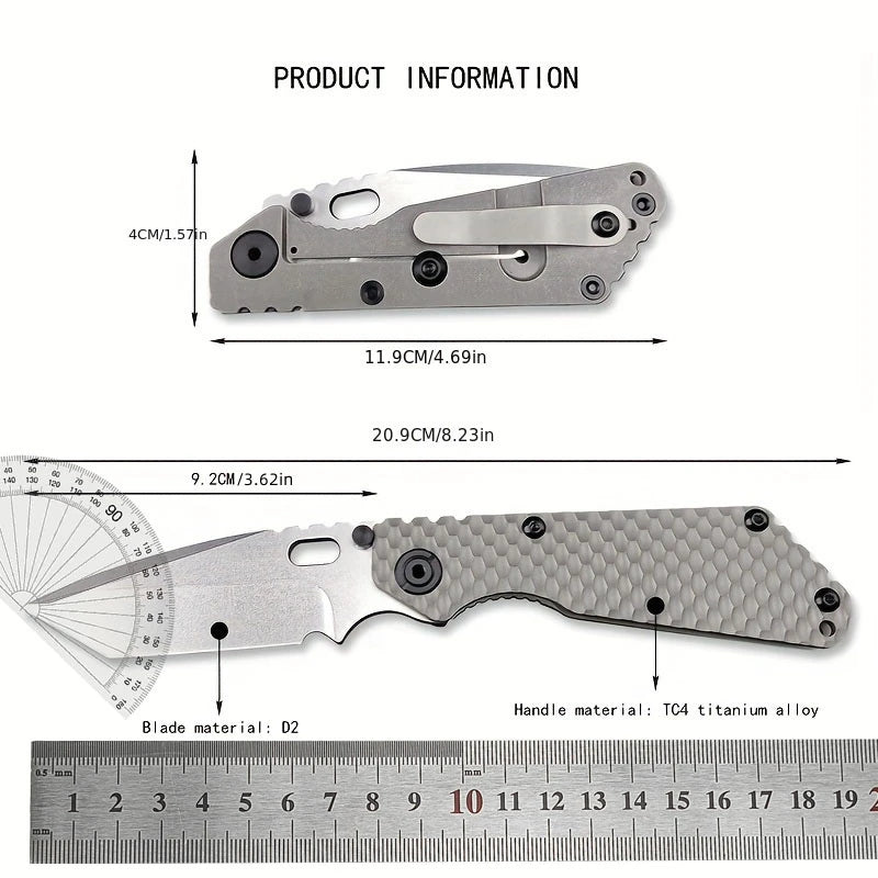 Folding Titanium Pocket Knife for Camping Hiking Self Defense Tactical Gifts