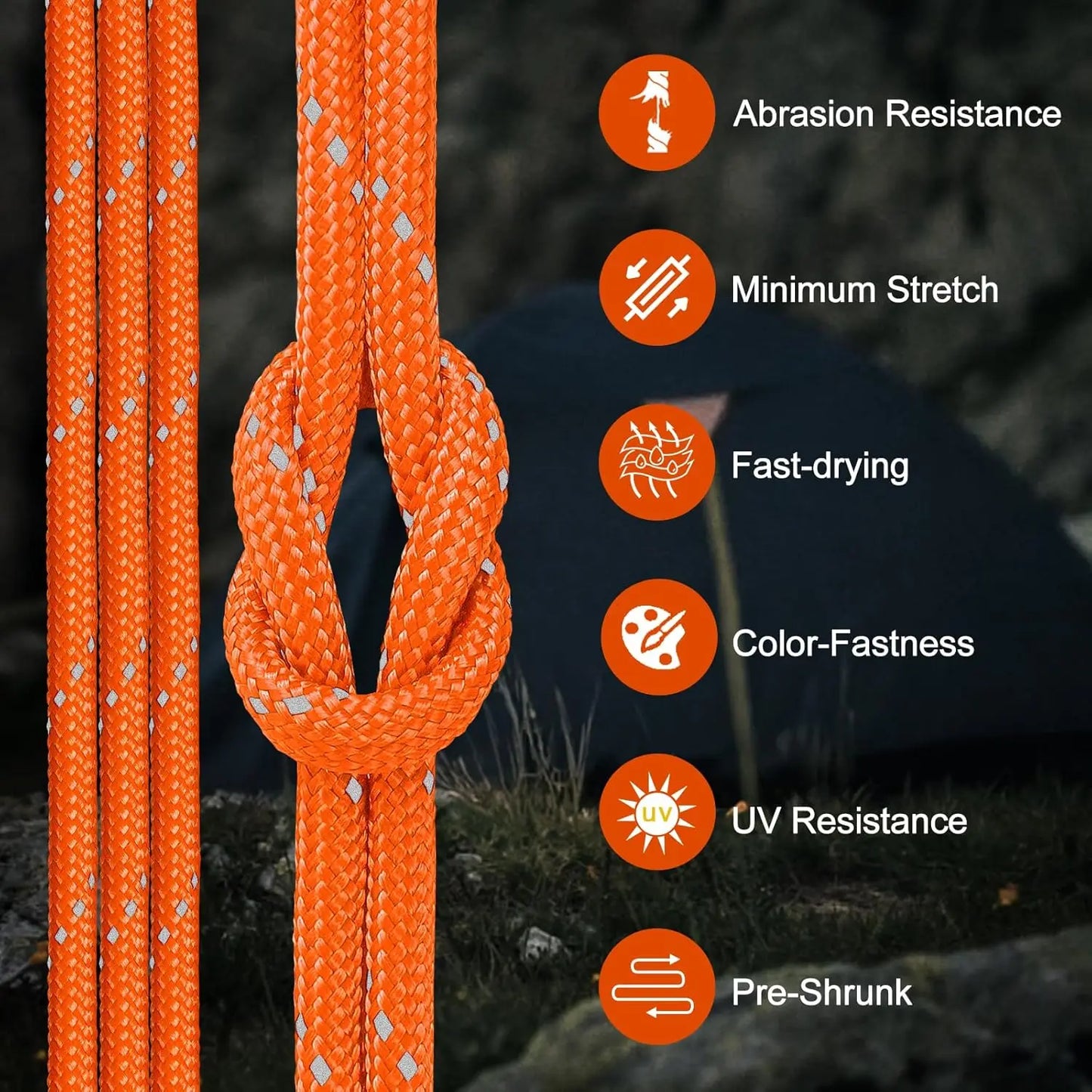 Reflective Paracord Rope 850Ib 50 To 1000Ft Durable 11 Strand Heavy Duty Cord