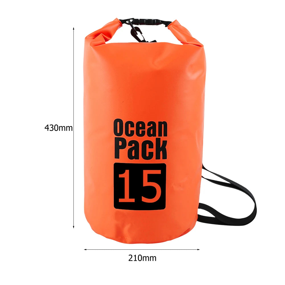 15L Waterproof Dry Bag Outdoor Floating Backpack for Trekking and Beach Use