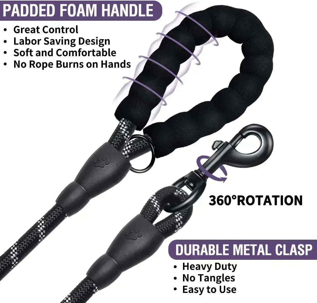 Strong Reflective Dog Leash for Large Medium Small Breeds Perfect for Walks