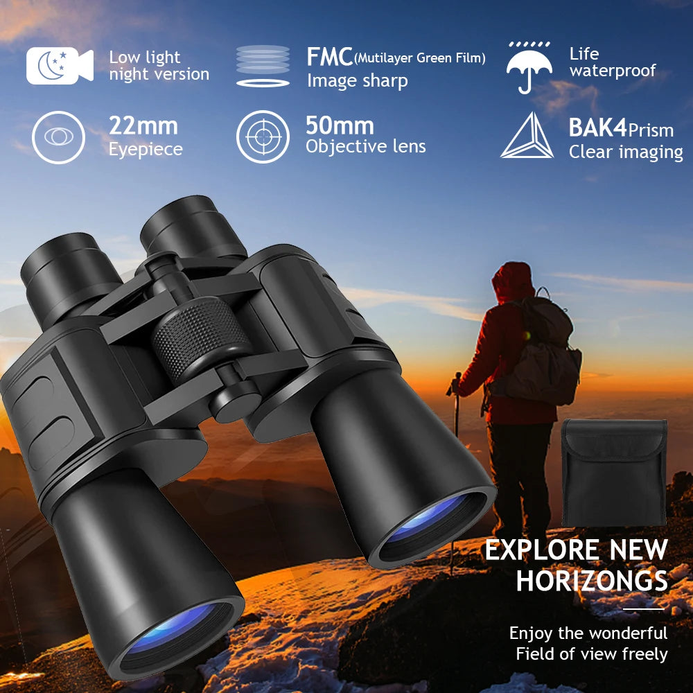 180x100 Zoom Binoculars Professional HD Waterproof Long Range Day Night Vision