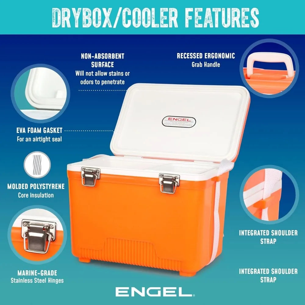 30 Quart Leak Proof Air Tight Cooler Hard Shell Drybox and Lunchbox Fishing Tackle