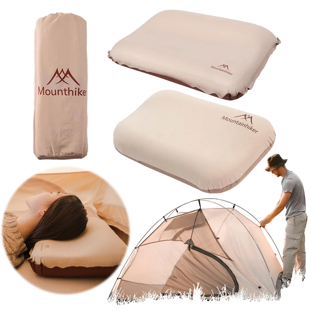 Portable Self Inflating Camping Pillow 3D Ultralight Travel Neck Support