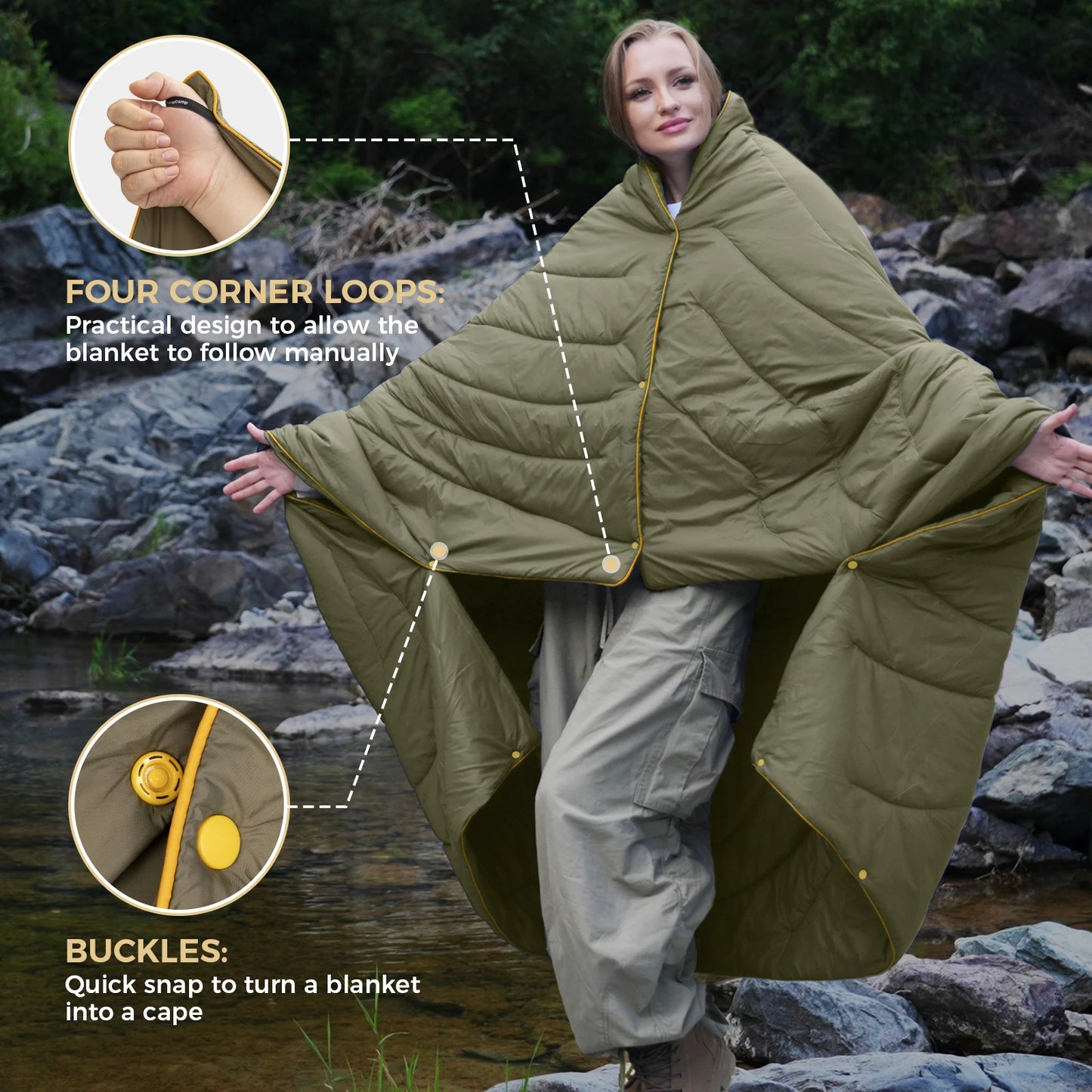KingCamp Outdoor Lightweight Puffy Blanket for Cold Weather Camping and Backpacking