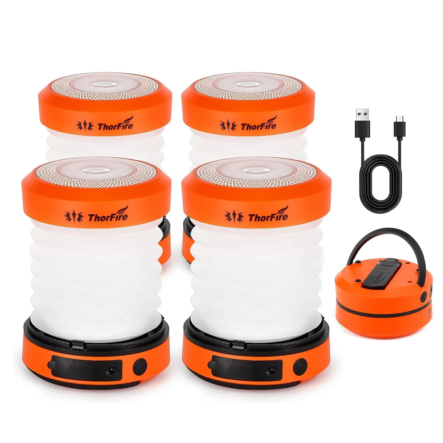 Solar Rechargeable Camping Light 2/4PCS Foldable Waterproof Lantern Power Bank