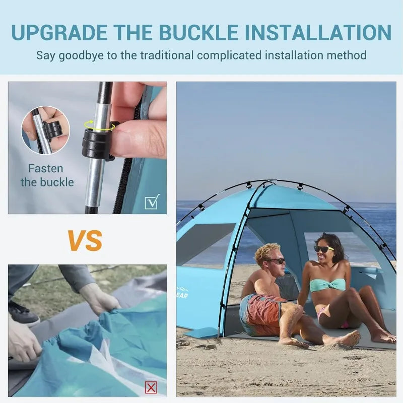 Elegear Pop Up Beach Tent Sun Shelter for 4-5 People with UPF 50 Protection