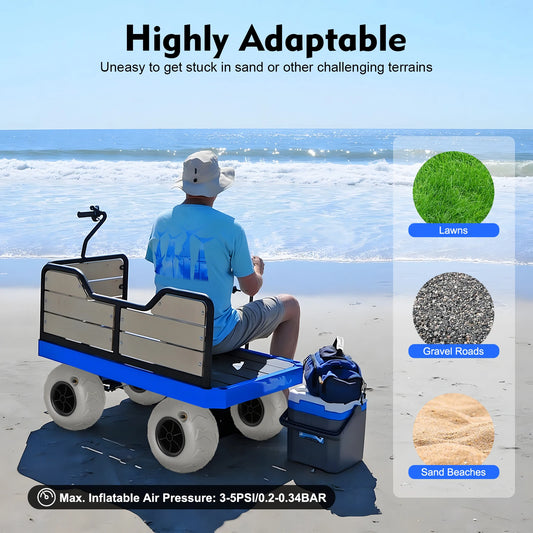 9 Inch Inflatable Beach Cart Wheels Replacement Tire for Sand and Uneven Terrain