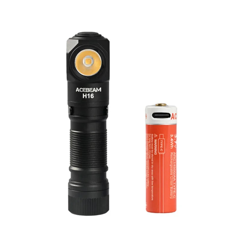 Acebeam H16 Lightweight LED Headlamp 1000 Lumens Rechargeable Right Angle Light