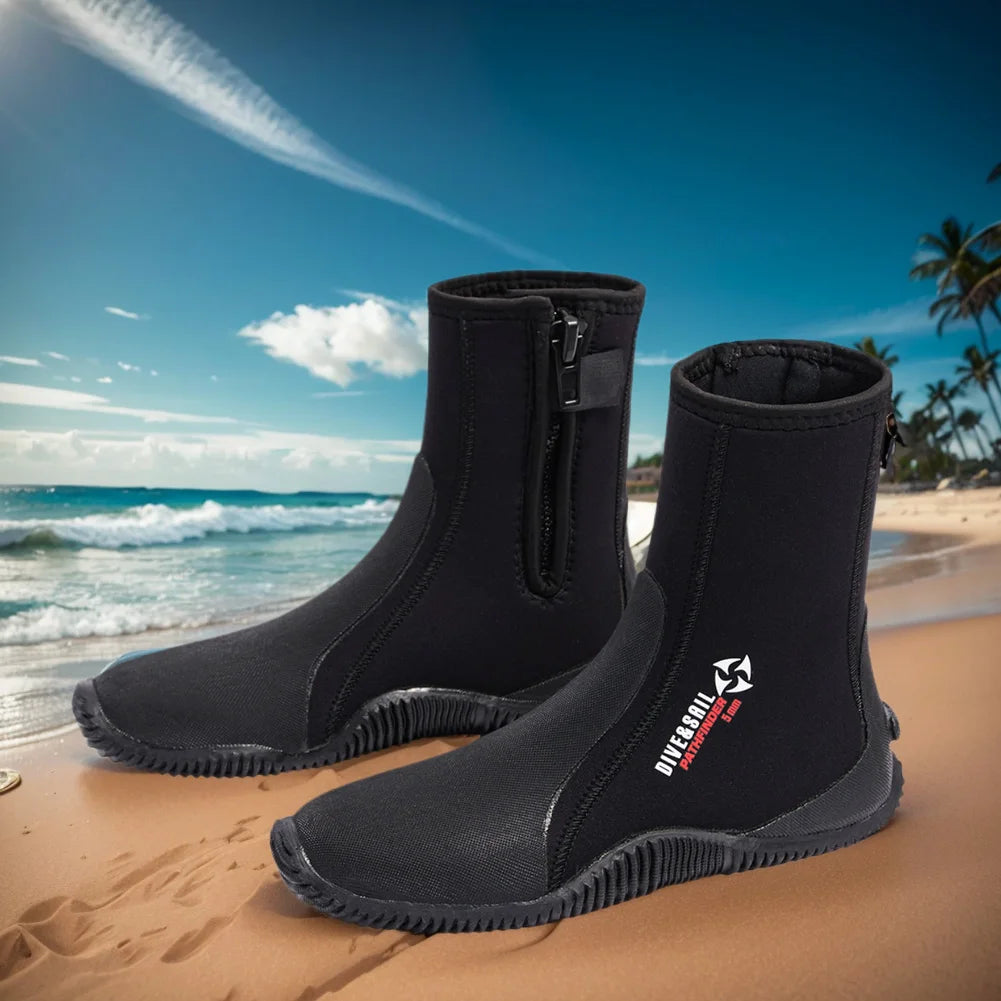5mm Neoprene Diving Boots Lightweight Surfing Warm Patch Elasticity Booties