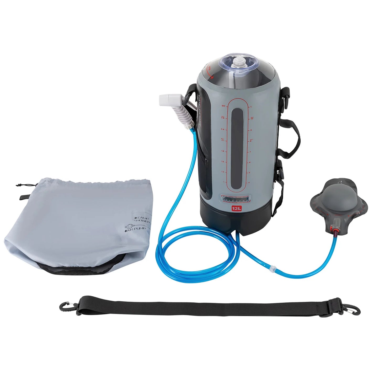 12L Portable Garden Shower with Pump Ideal for Camping and Outdoor Travel