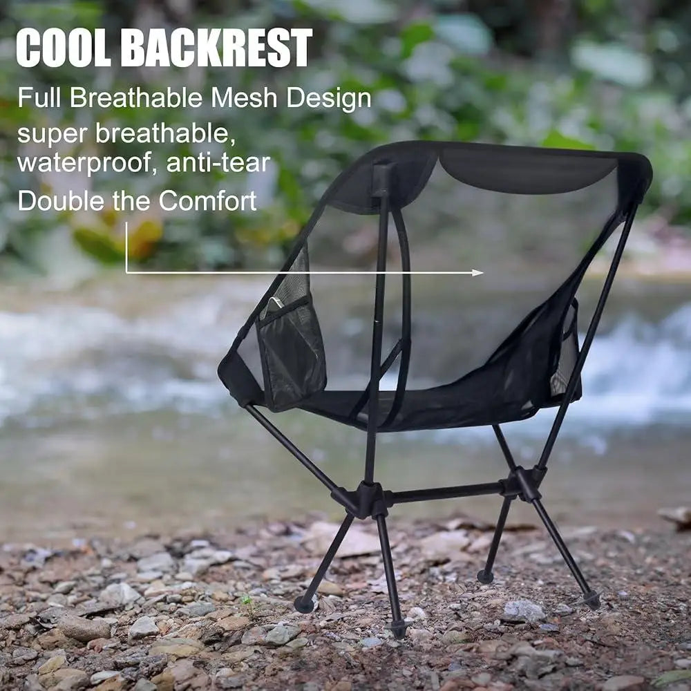 Camping Beach Chairs 2 Pack Compact Ultralight Backpacking Mesh Seating