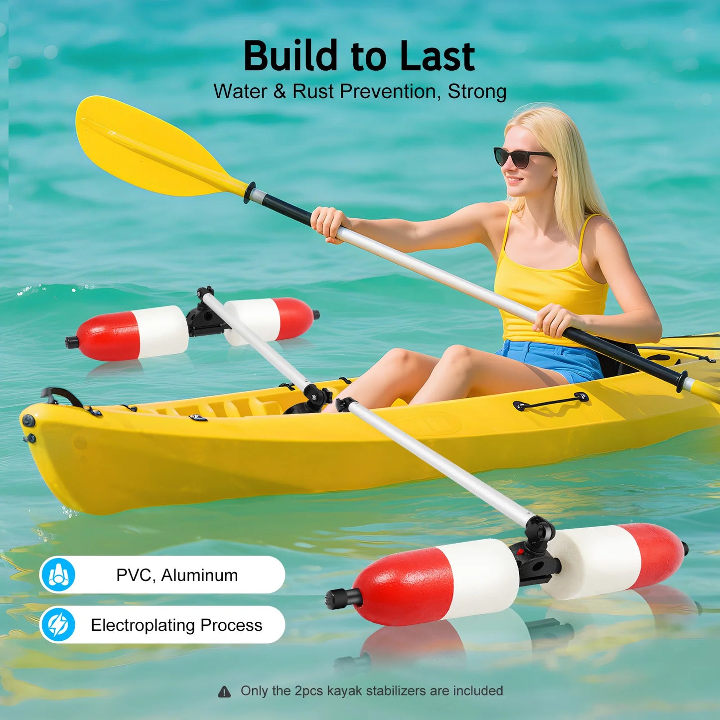 Kayak Outrigger Stabilizer System Easy Install for Fishing Canoe Stability