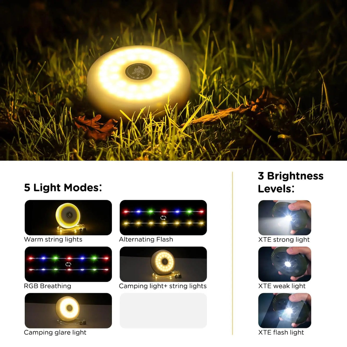 10m Rechargeable Waterproof Outdoor String Lights LED for Garden and Patio Decor