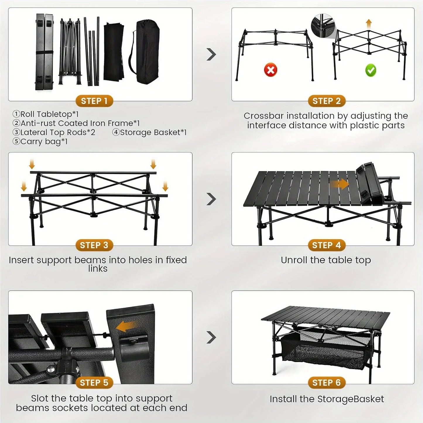 Lightweight Folding Aluminum Camping Table with Carry Bag for Indoor and Outdoor Use