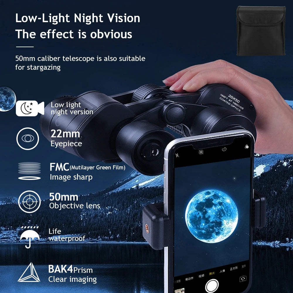 180x100 Zoom Binoculars Professional HD Waterproof Long Range Day Night Vision