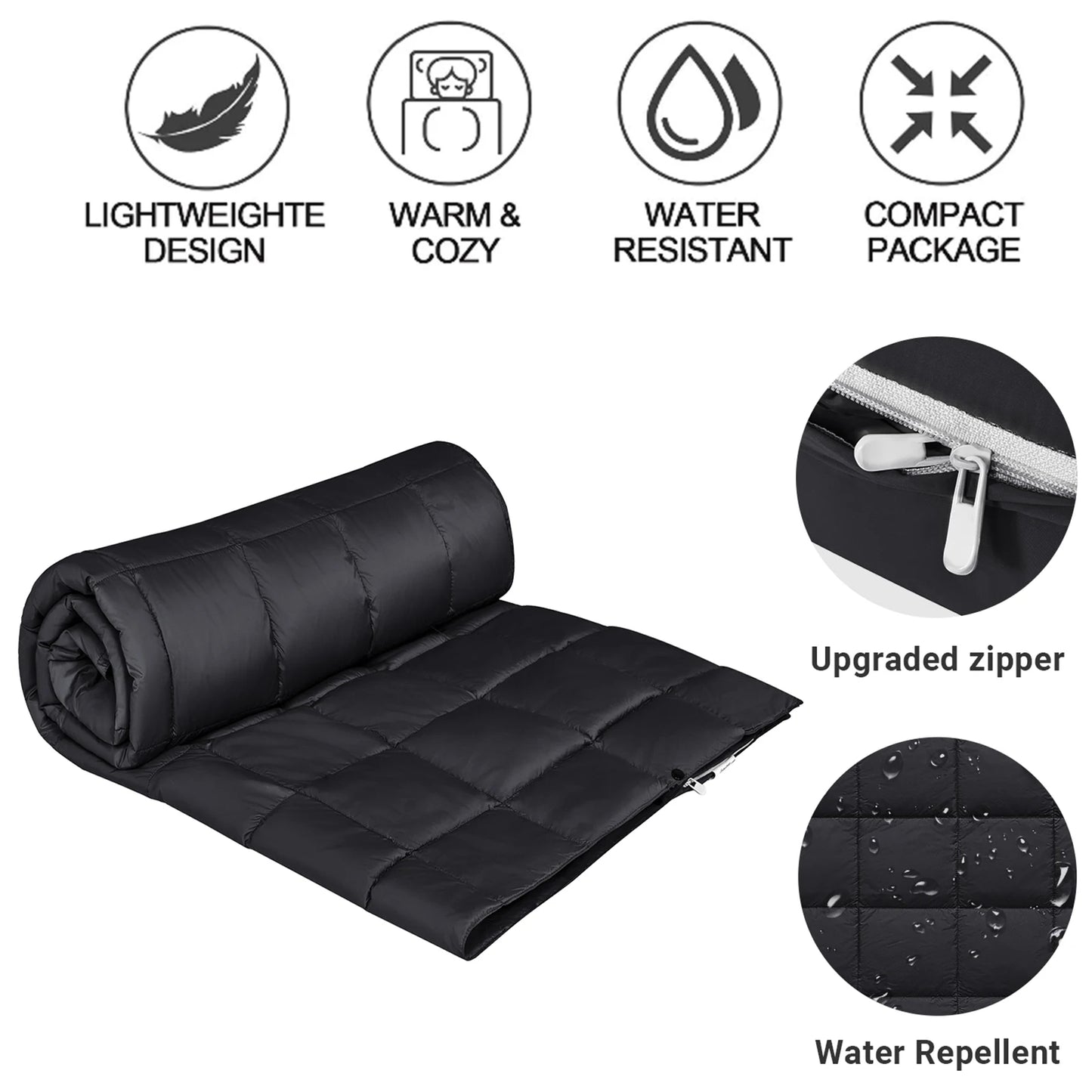 KingCamp Multifunctional Camping Blanket Warm Insulated Puffy Quilt for Picnics