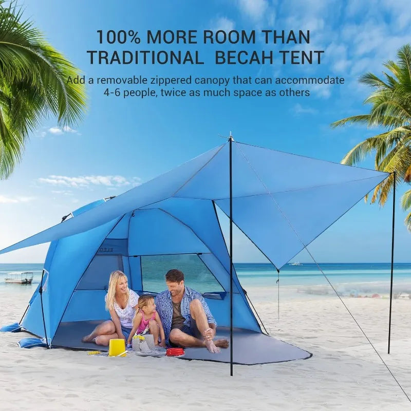 Elegear Beach Tent with 360 Degree Canopy for 4-6 People Sun Shade Shelter