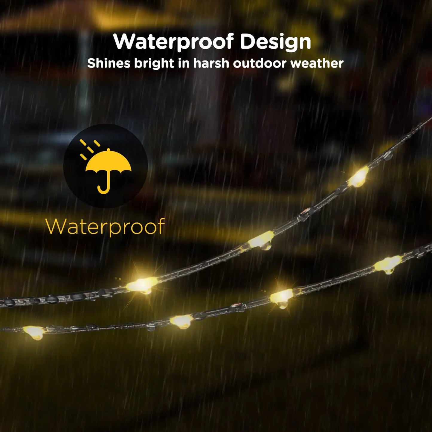 10m Rechargeable Waterproof Outdoor String Lights LED for Garden and Patio Decor