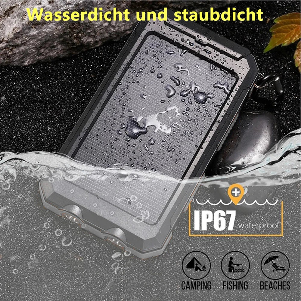 20000mAh Solar Power Bank with Fast Charging and Flashlight Portable Battery