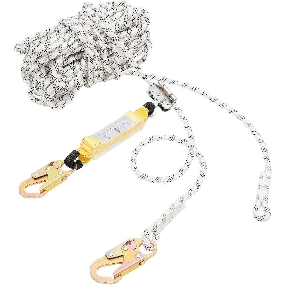 100ft Fall Protection Rope Vertical Lifeline Assembly for Safe Climbing and Roofing