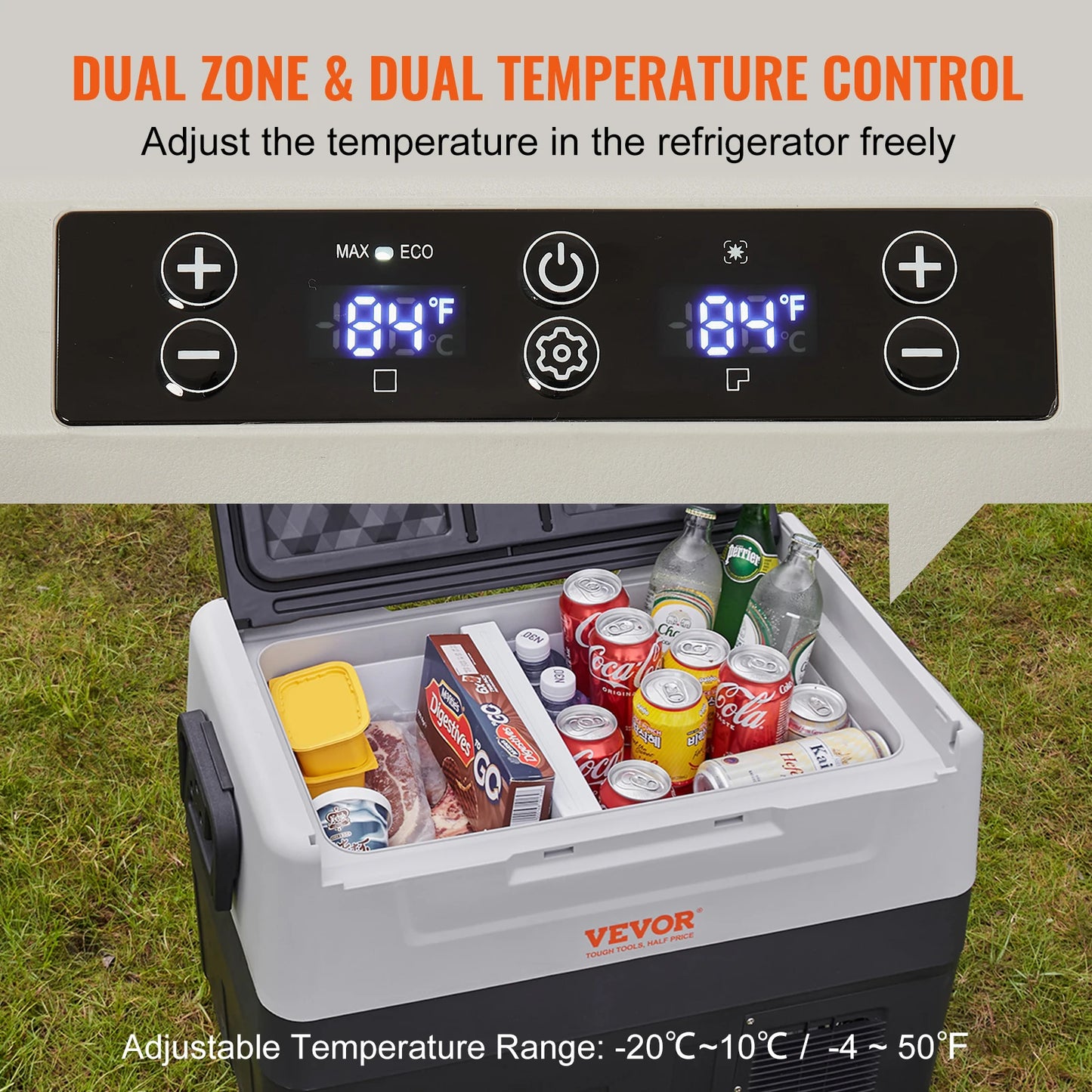 VEVOR Portable Car Refrigerator 35L 45L 55L With Wheels For Camping And Travel