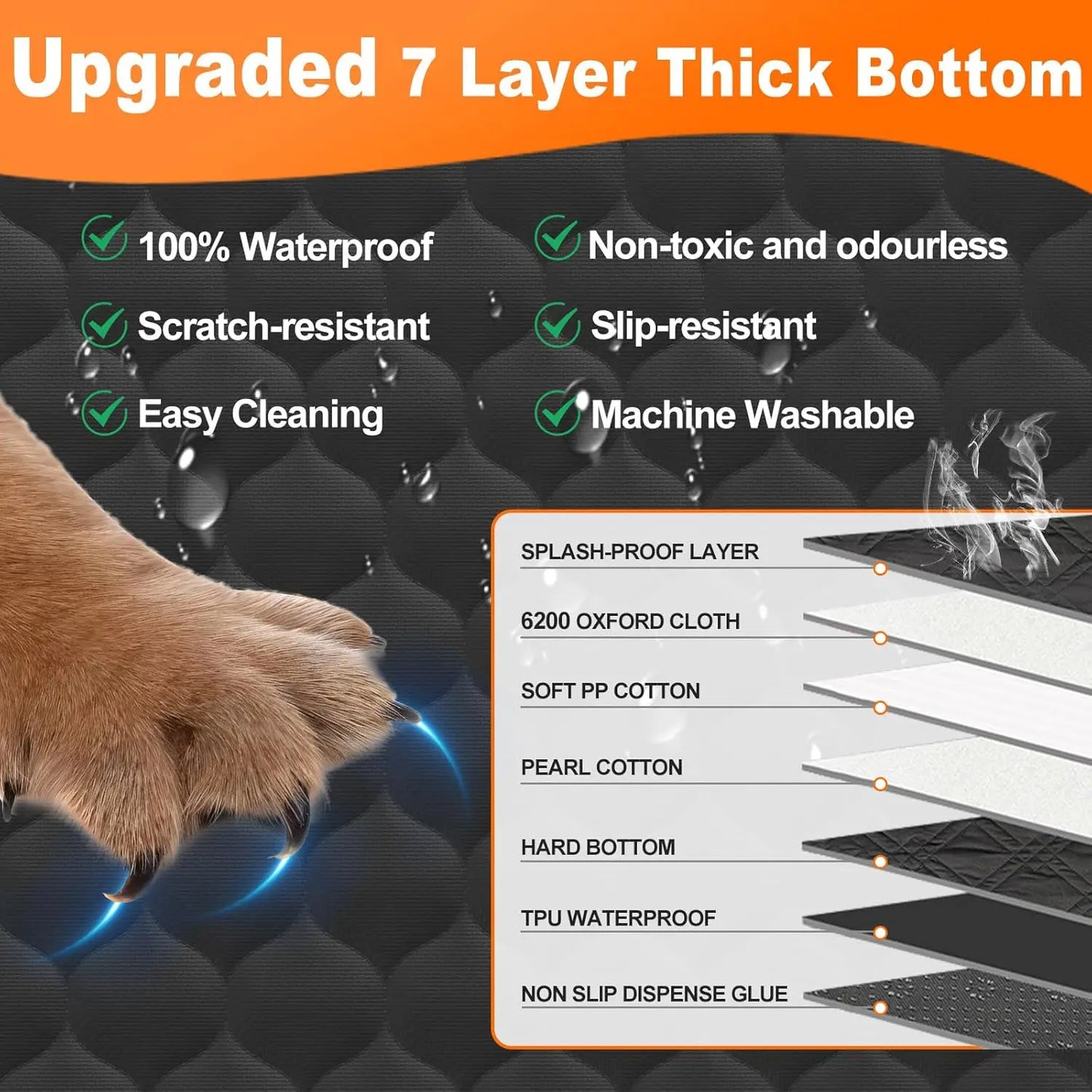 Waterproof Foldable Dog Car Seat Hammock for Pet Travel Safety and Comfort