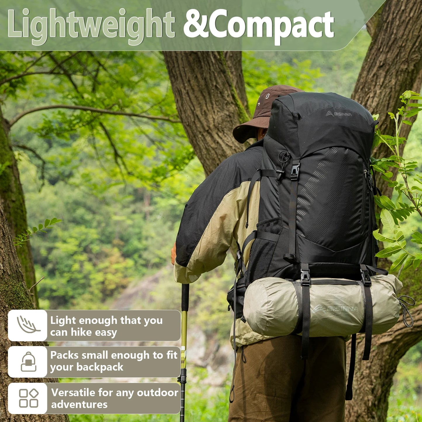 BISINNA Ultralight Waterproof Camping Tent for 2 Easy Setup Double Layer