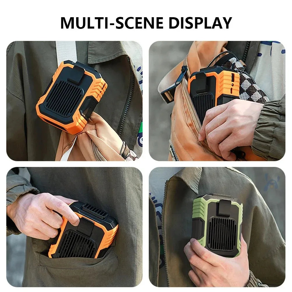 Portable Mini Leafless Waist Fan USB Rechargeable with 3 Speed Settings