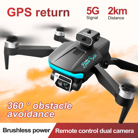 2025 GPS Quadcopter Drone with Dual HD Cameras and Intelligent Obstacle Avoidance