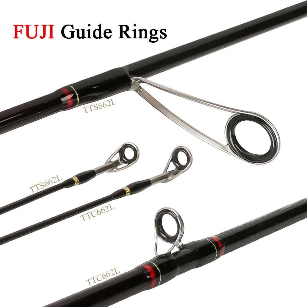 KUYING Teton L Light 1.98m Baitcasting Spinning Fishing Rod Carbon Soft Action