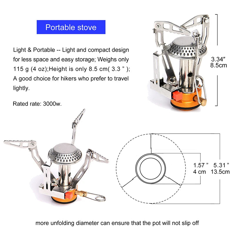 Widesea Portable Camping Cookware Set with Burner Stove and Folding Utensils