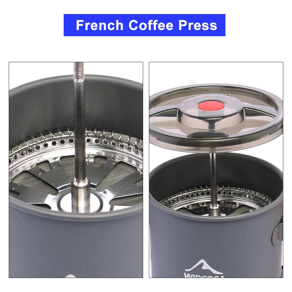 Widesea Camping Coffee Pot with French Press for Hiking and Trekking Adventures