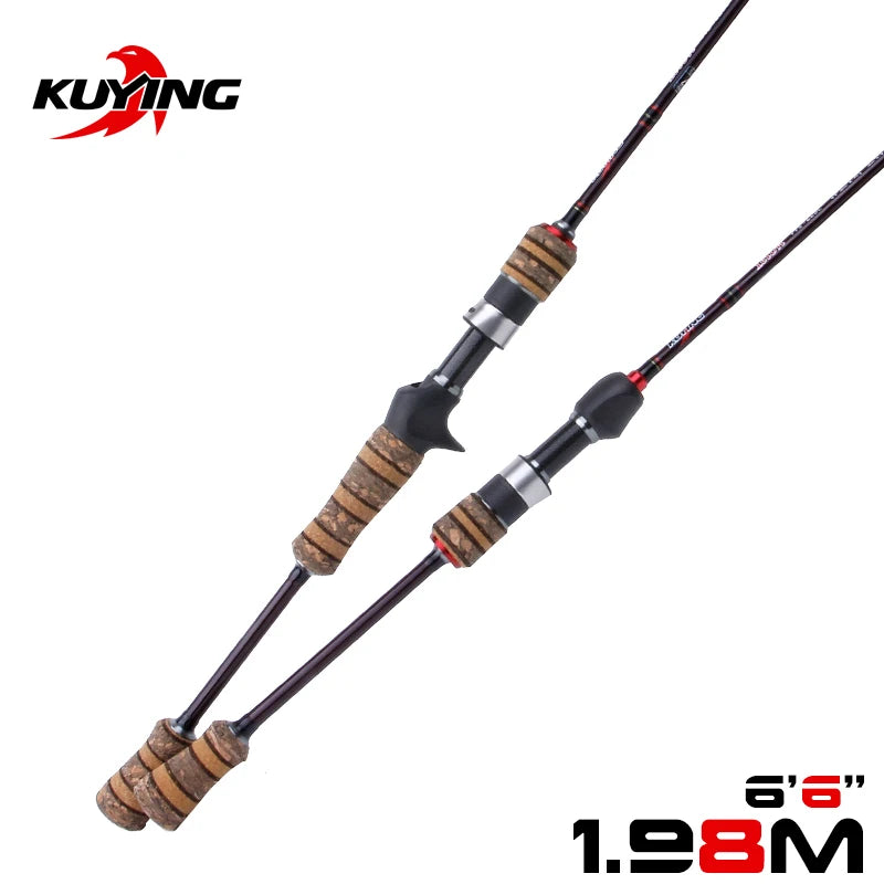 KUYING Teton L Light 1.98m Baitcasting Spinning Fishing Rod Carbon Soft Action