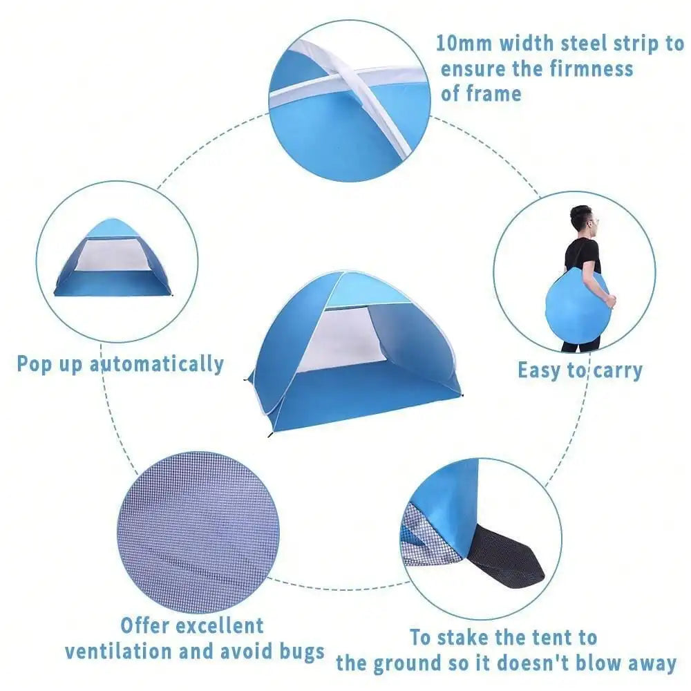 Pop Up Beach Tent Sun Shade Shelter for Outdoor Camping and Fishing
