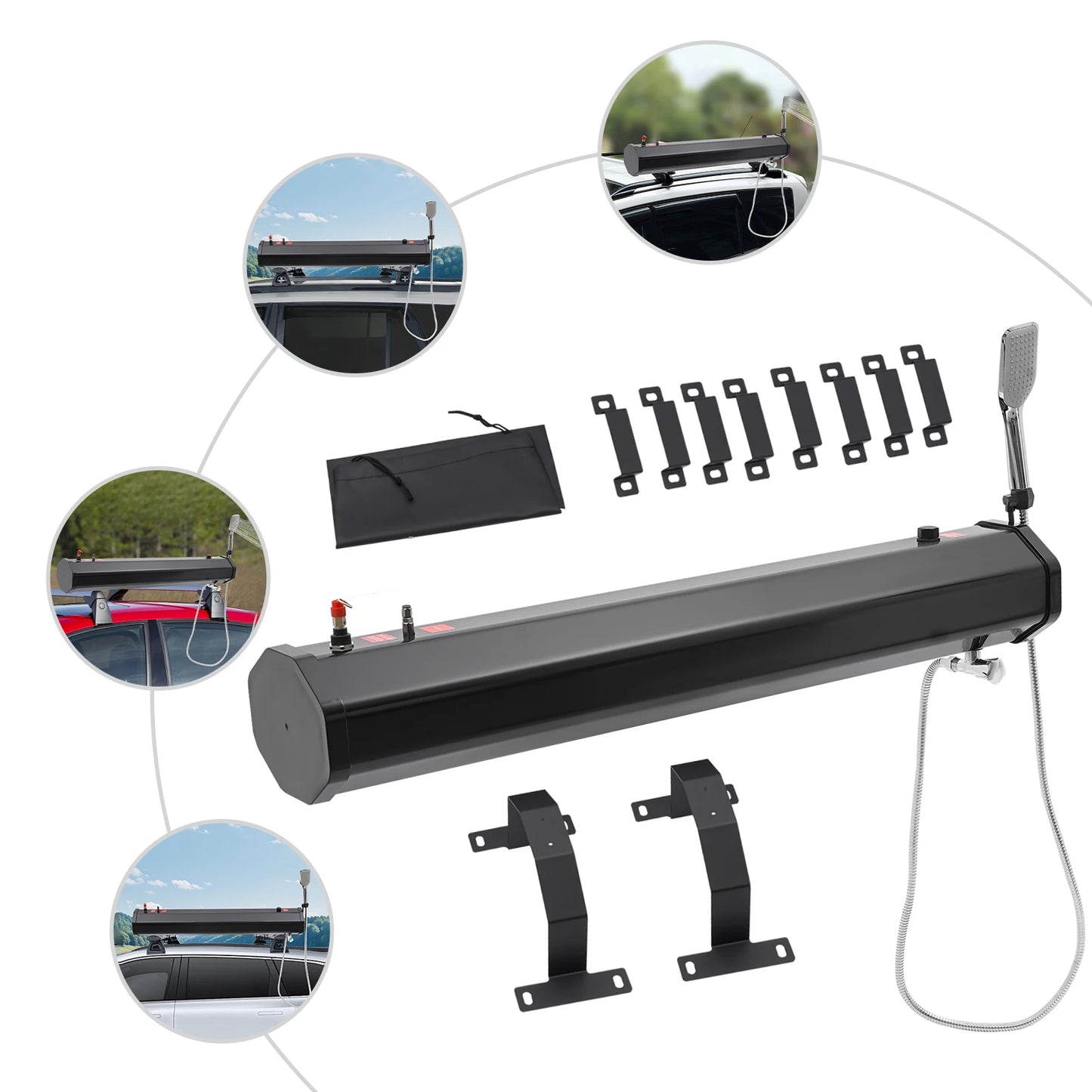 Black 30L Portable Water Tank for Camping and Outdoor Activities