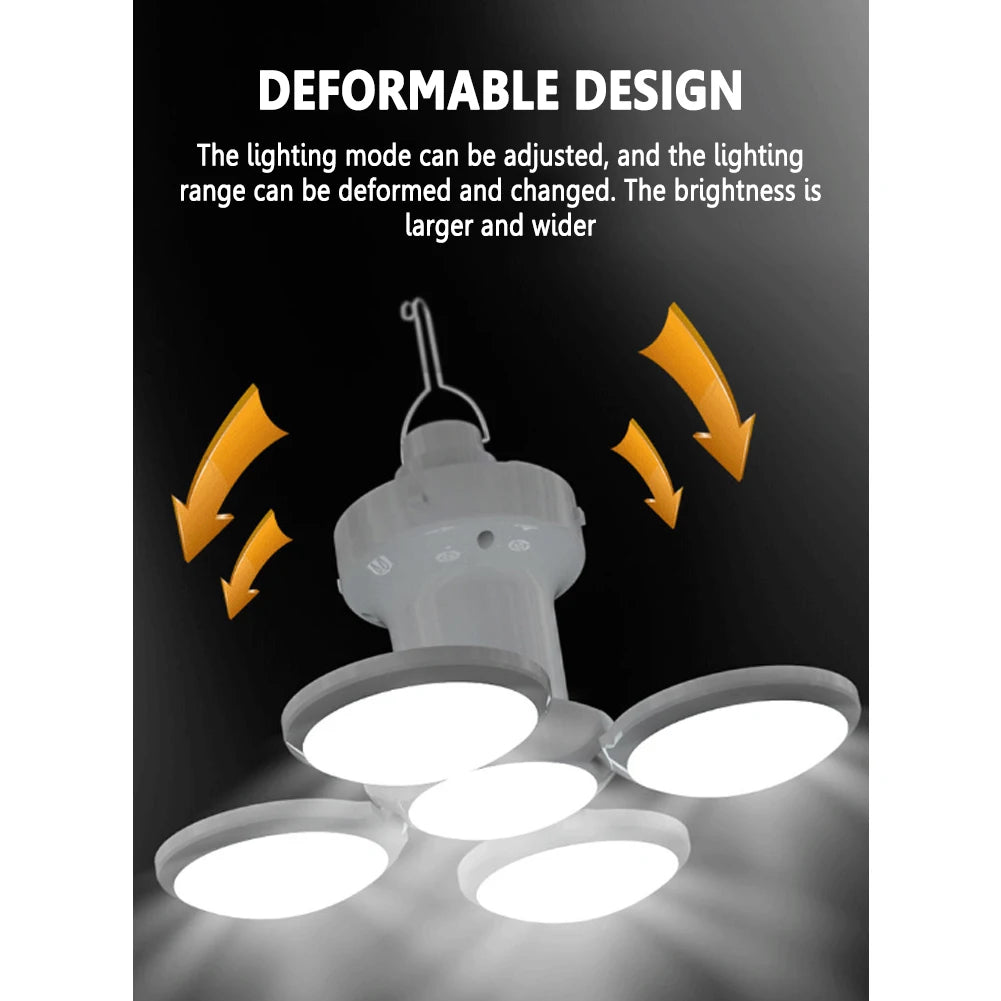 LED Solar Camping Light Bulb Rechargeable Portable Lantern with Adjustable Gears