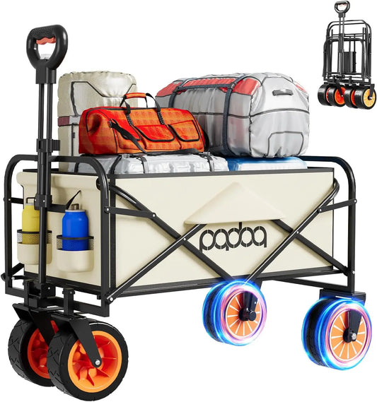 Electric Assistance Collapsible Folding Garden Wagon 300LBS Grocery Cart