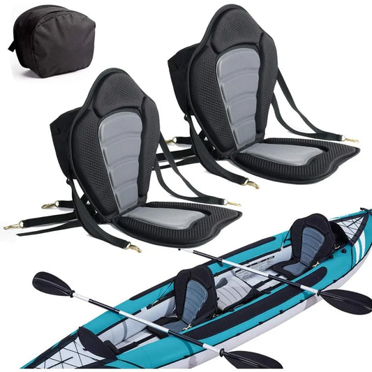 2 Pack Deluxe Padded Kayak Seats with Backrest for Canoeing and Paddle Boarding