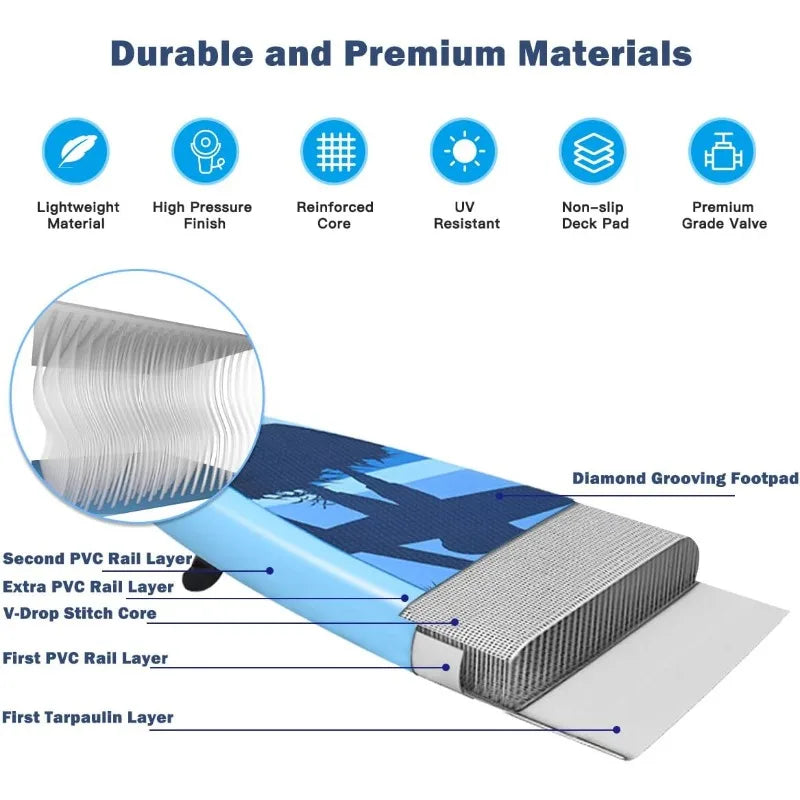 Goplus 9.8 Foot Inflatable Stand Up Paddle Board with Accessories and Carry Bag