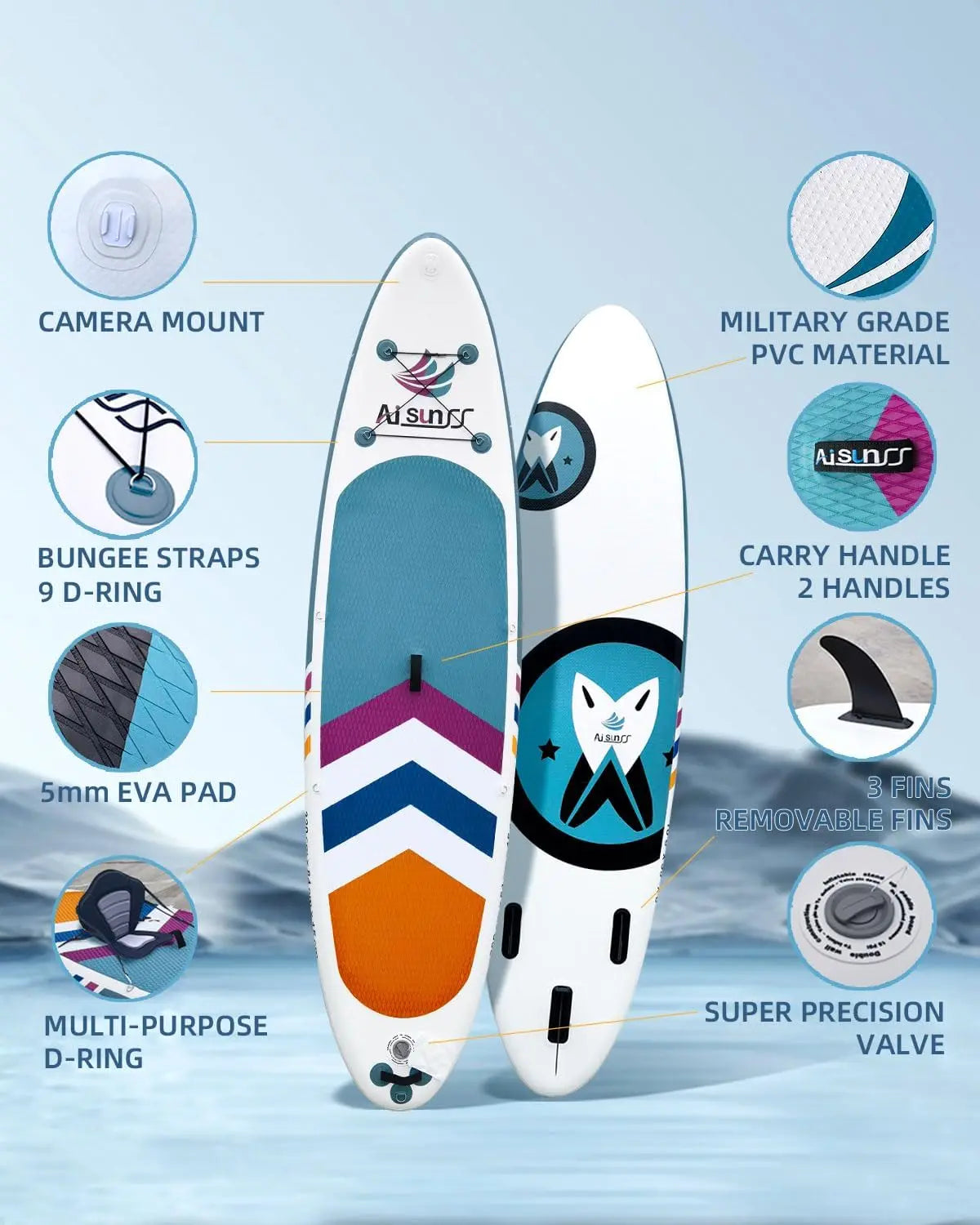 Inflatable Paddle Board for Adults Wide SUP for All Skill Levels with Accessories
